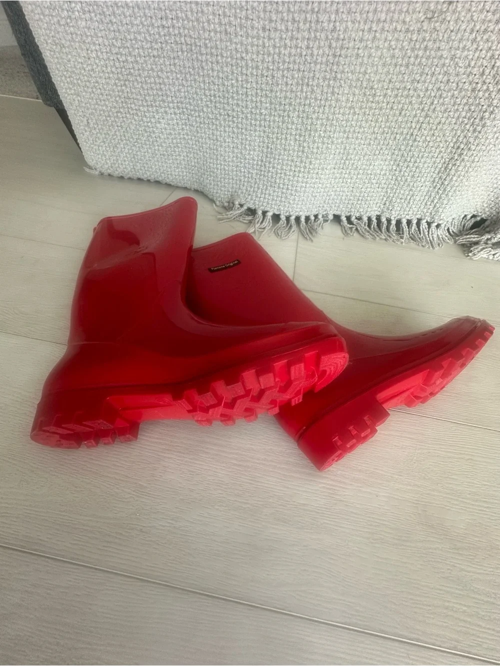 Planone Original Glossy PVC Red Rain Boots